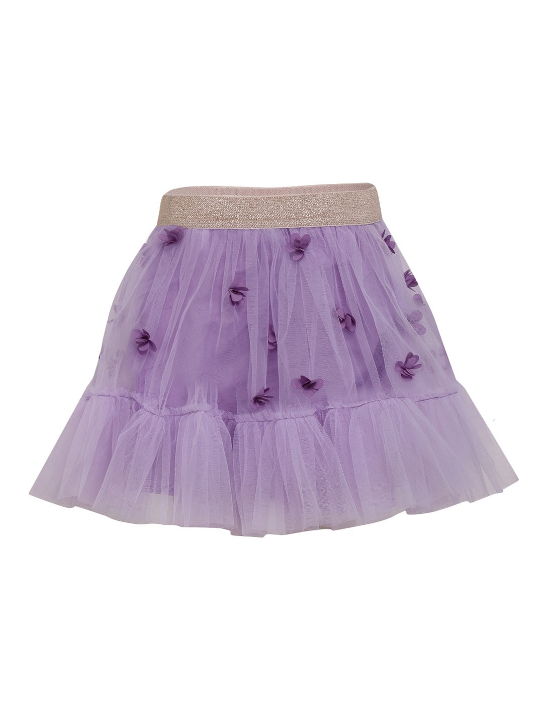 

A Little Fable Girls Purple Embellished Knee-Length Flared Skirt