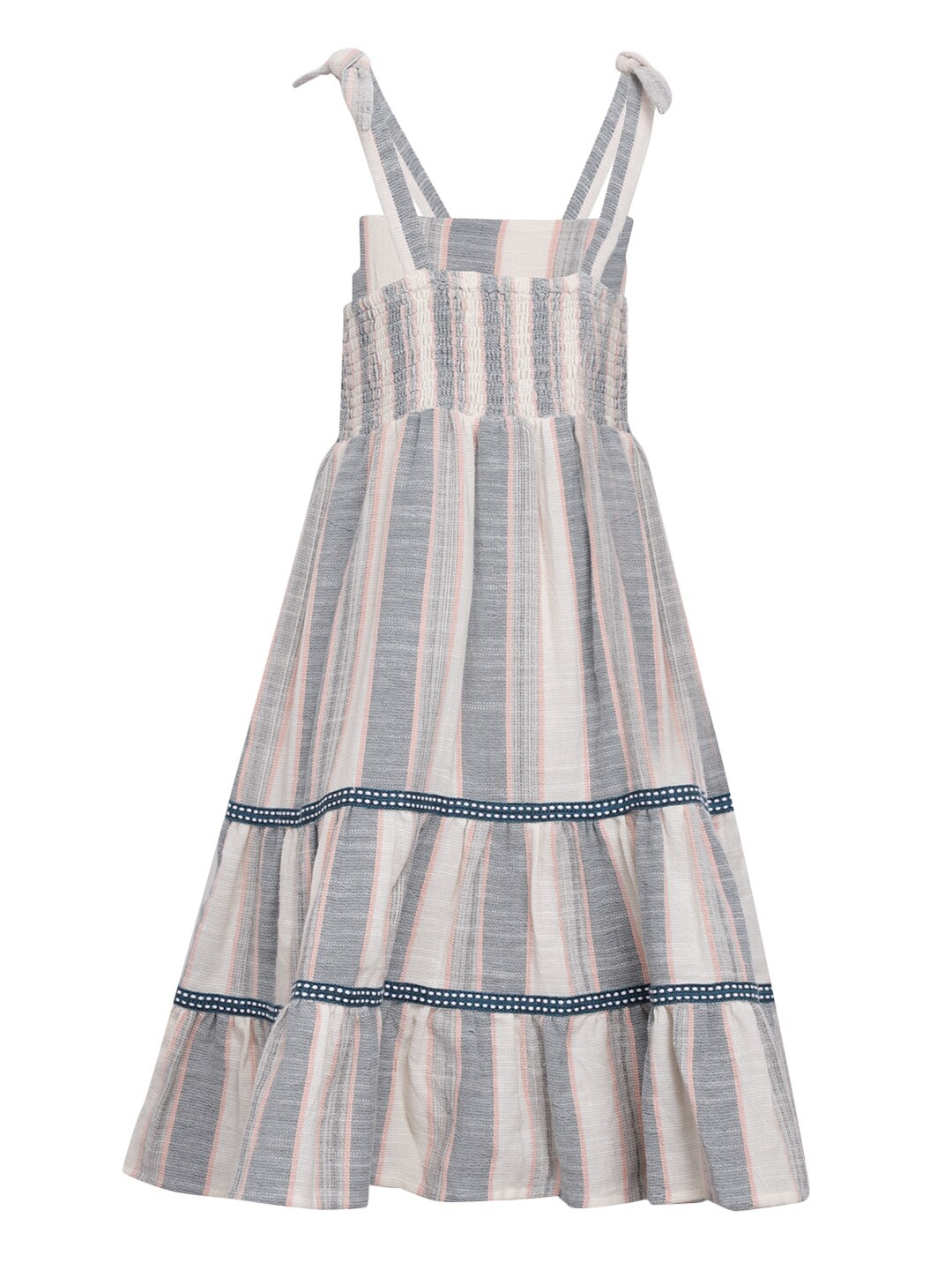 

A Little Fable Grey & Off White Striped Dress