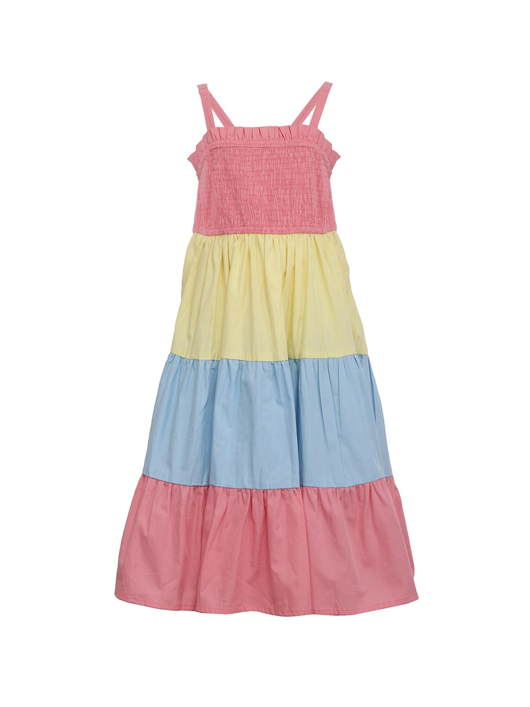 

A Little Fable Multicoloured Colourblocked Cotton Maxi Dress, Multi