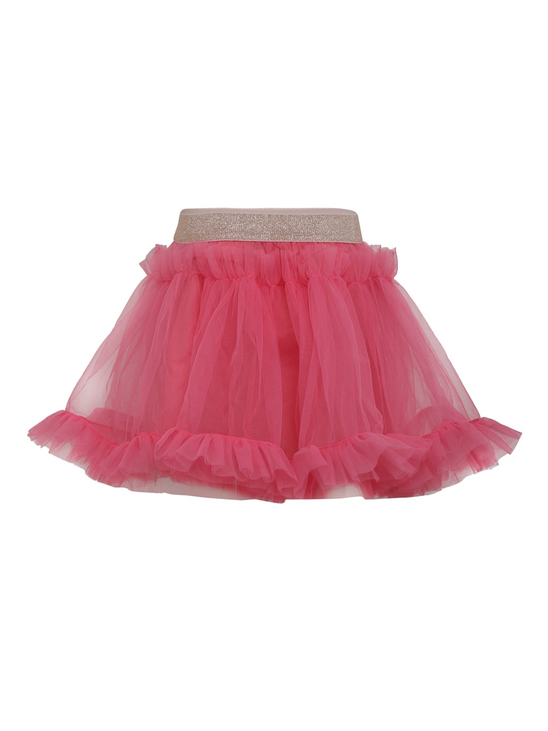 

A Little Fable Girls Pink Solid Flared Skirt