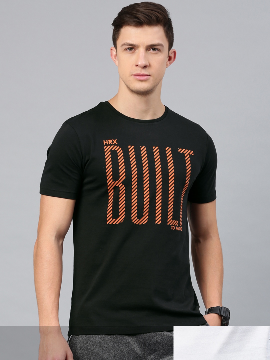 

HRX by Hrithik Roshan Men Pack of 2 Printed Round Neck Cotton T-shirt, White