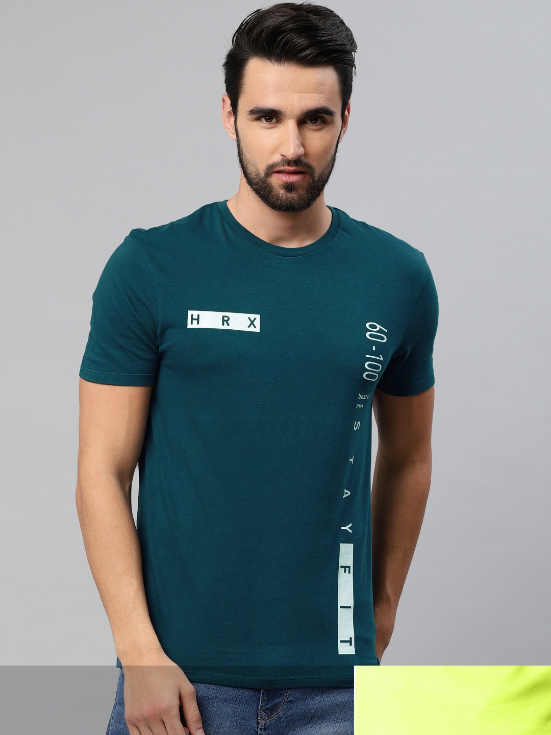

HRX by Hrithik Roshan Men Pack of 2 Round Neck T-shirt, Fluorescent green