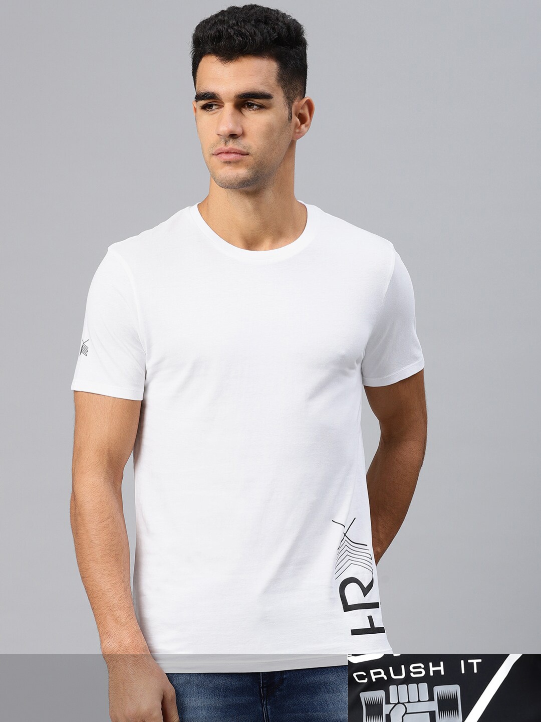 

HRX by Hrithik Roshan Men Pack Of 2 Printed Tshirts, White