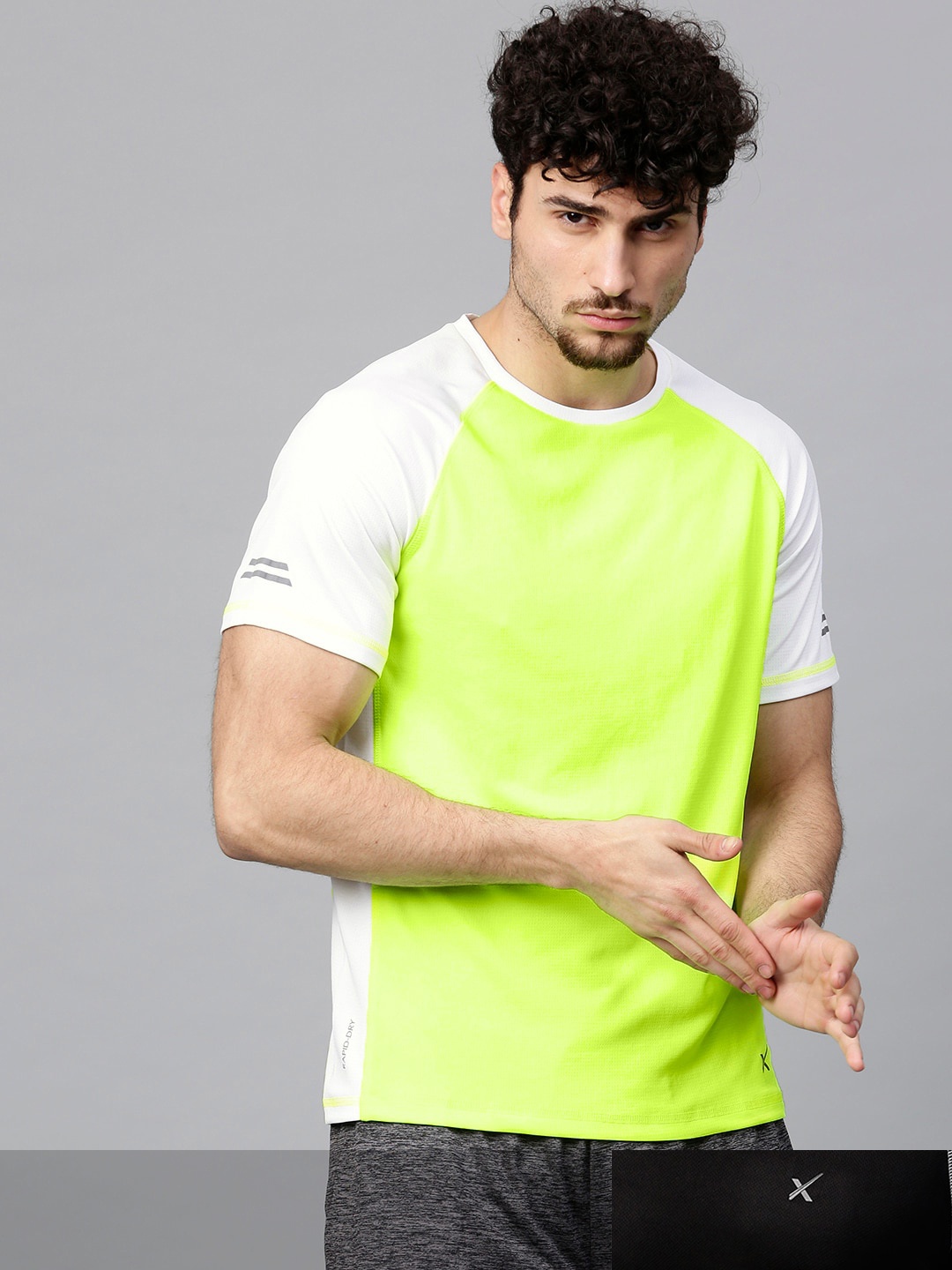 

HRX by Hrithik Roshan Men Pack Of 2 T-shirts, Fluorescent green