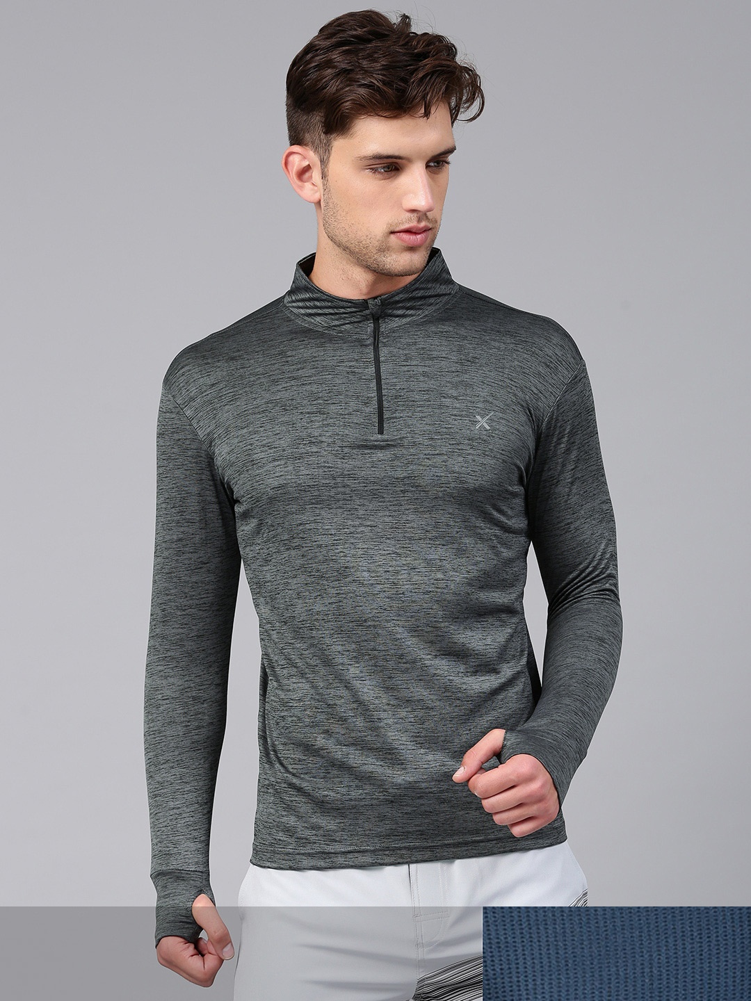 

HRX by Hrithik Roshan Men Pack Of 2 Solid Tshirts, Charcoal