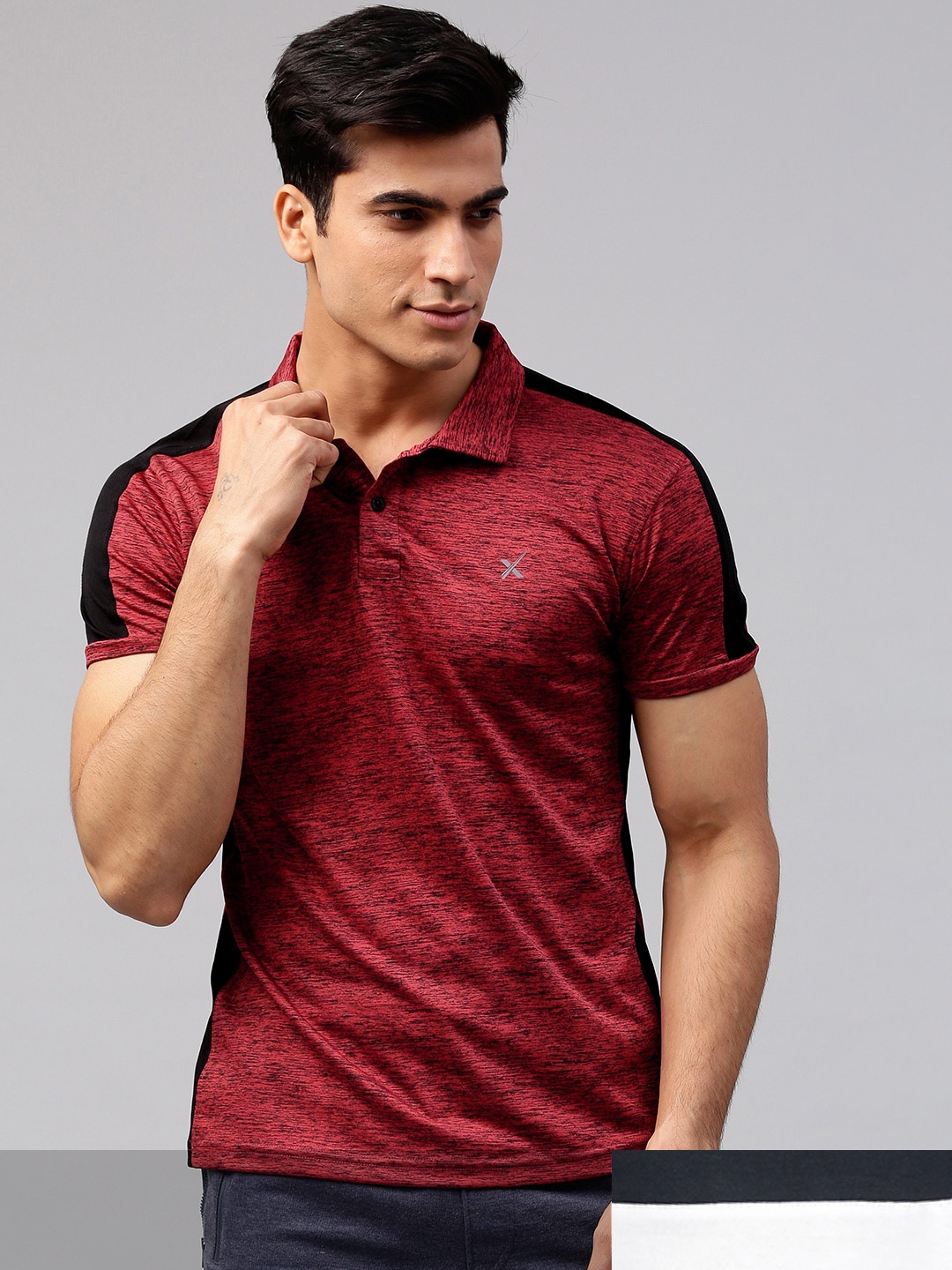 

HRX by Hrithik Roshan Men Pack Of 2 Solid Tshirts, Rust