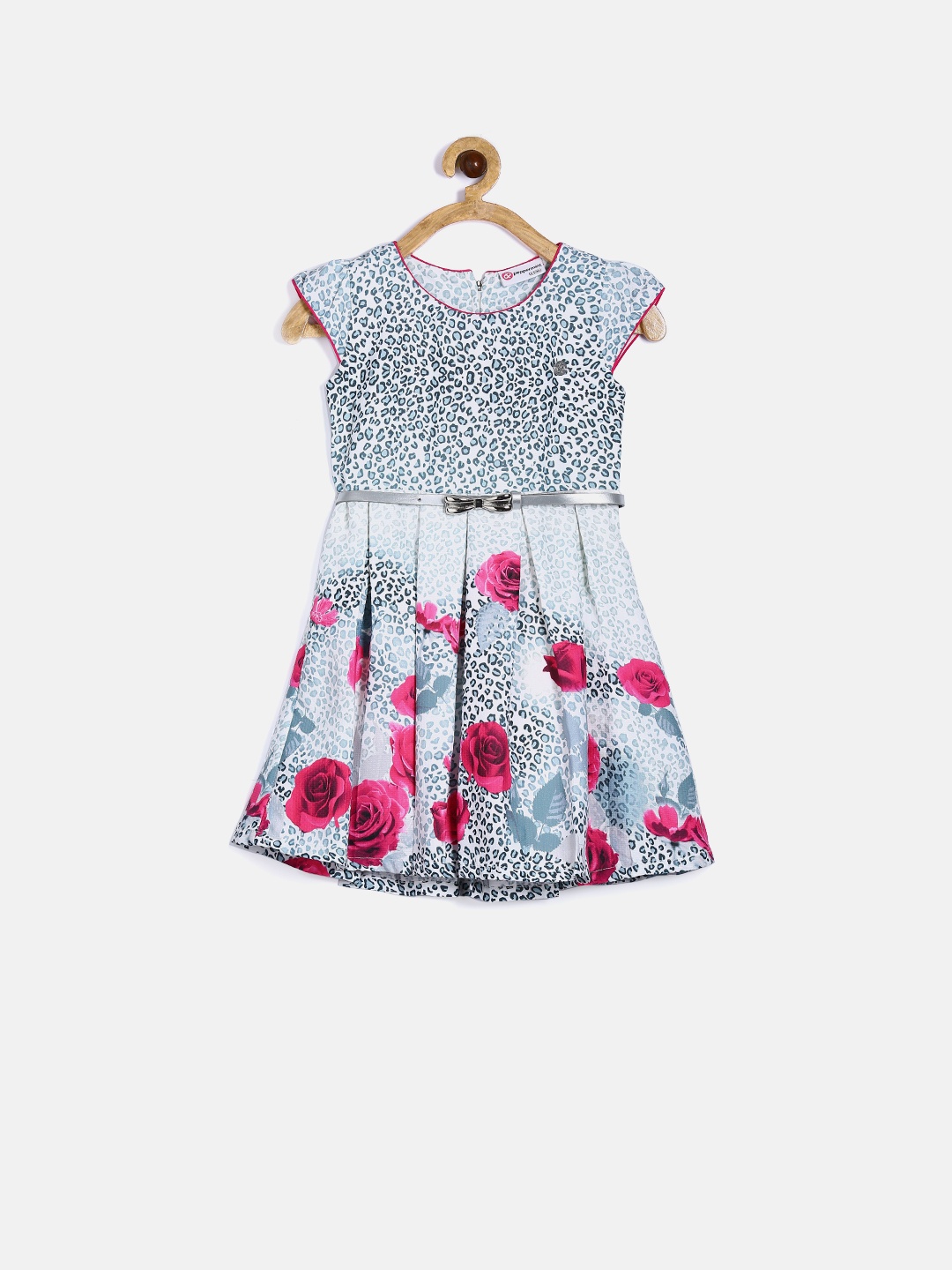 

Peppermint Girls White & Pink Floral & Animal Print Fit & Flare Dress