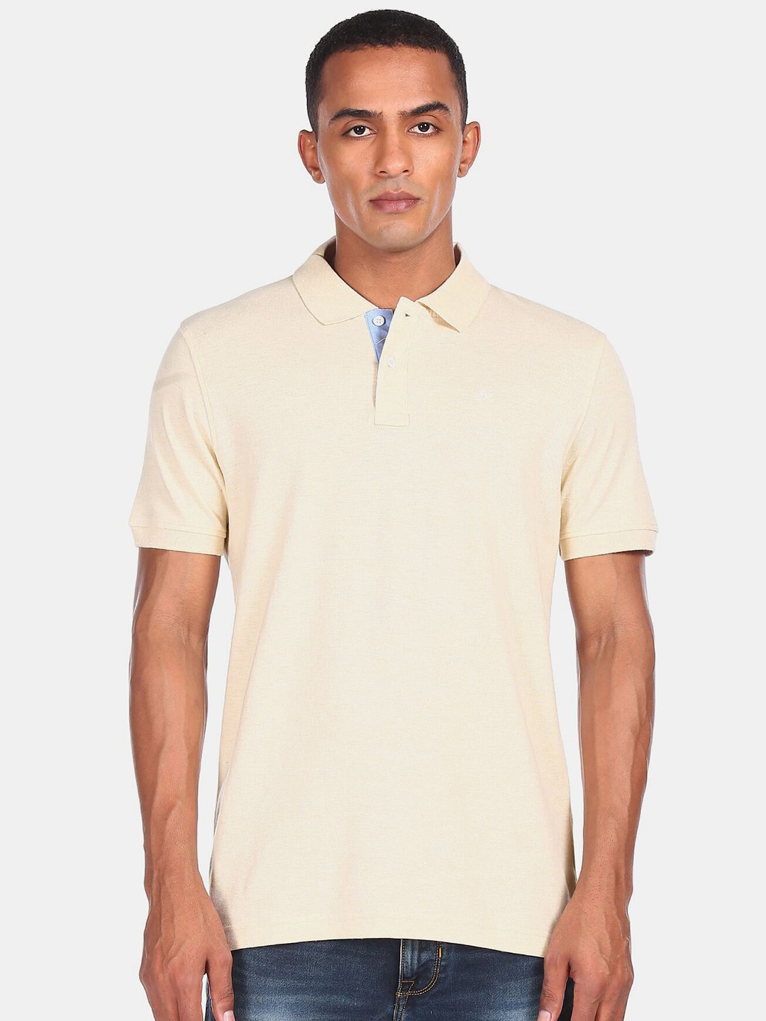 

Arrow Sport Men White Polo Collar T-shirt