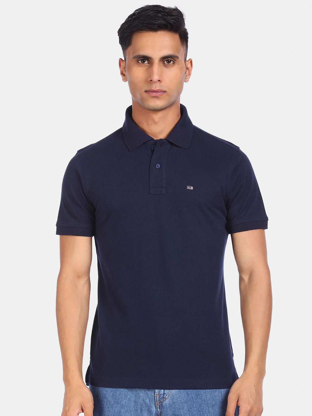 

Arrow Sport Men Blue Polo Collar T-shirt