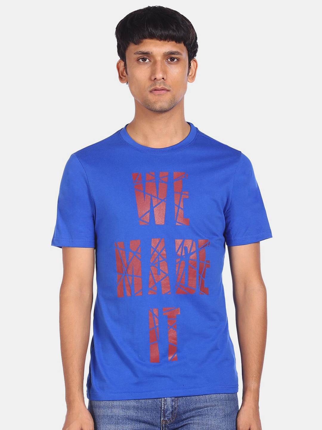 

Colt Men Blue Typography Printed Cotton T-shirt