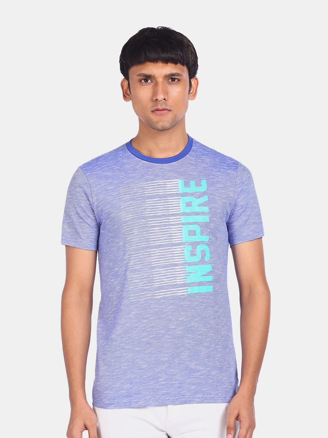 

Colt Men Blue Typography Printed Raw Edge T-shirt