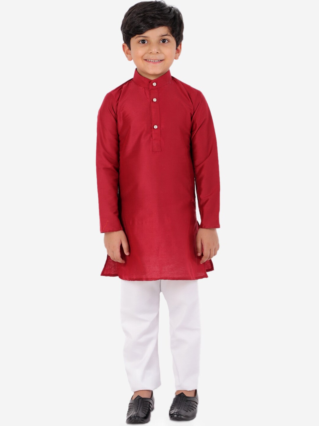 

KID1 Boys Maroon Kurta with Pyjamas