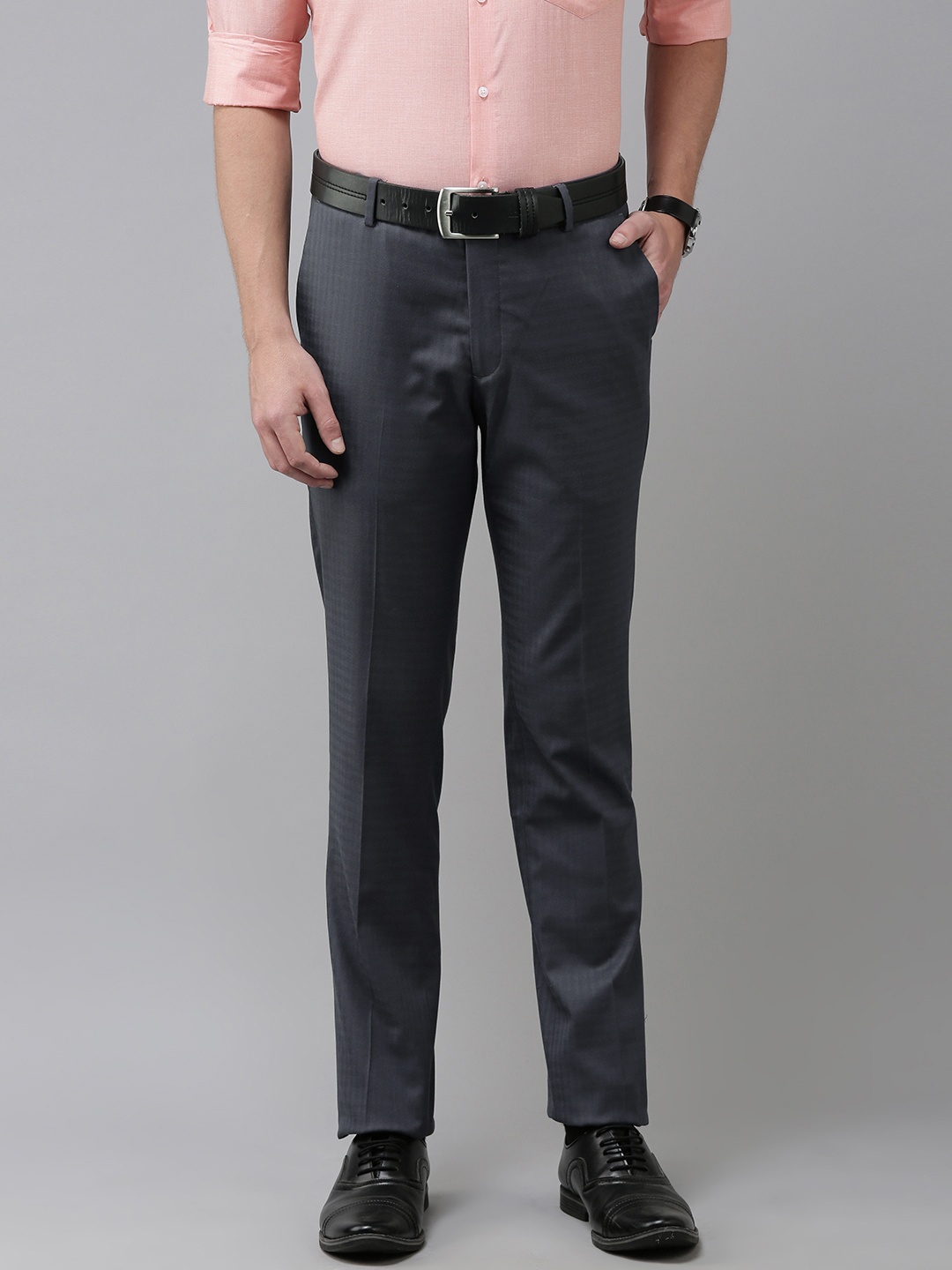 

Arrow Men Grey Checked Trousers