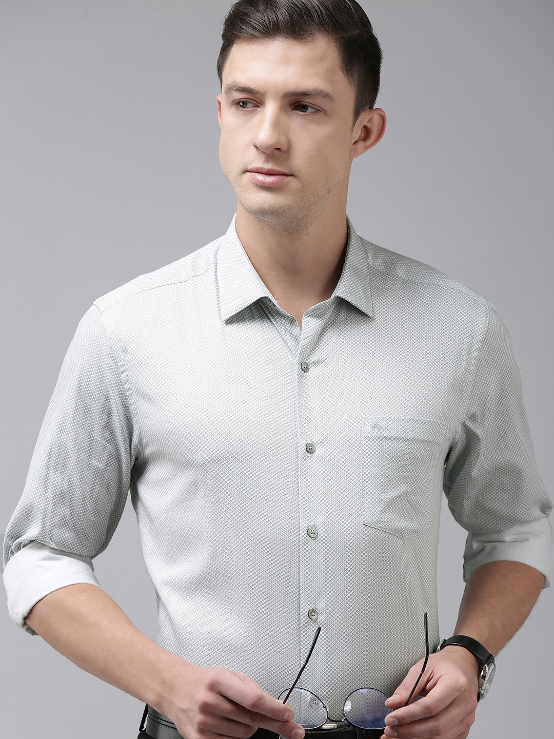 

Arrow Men White Geometrical Printed Slim Fit Formal Shirt