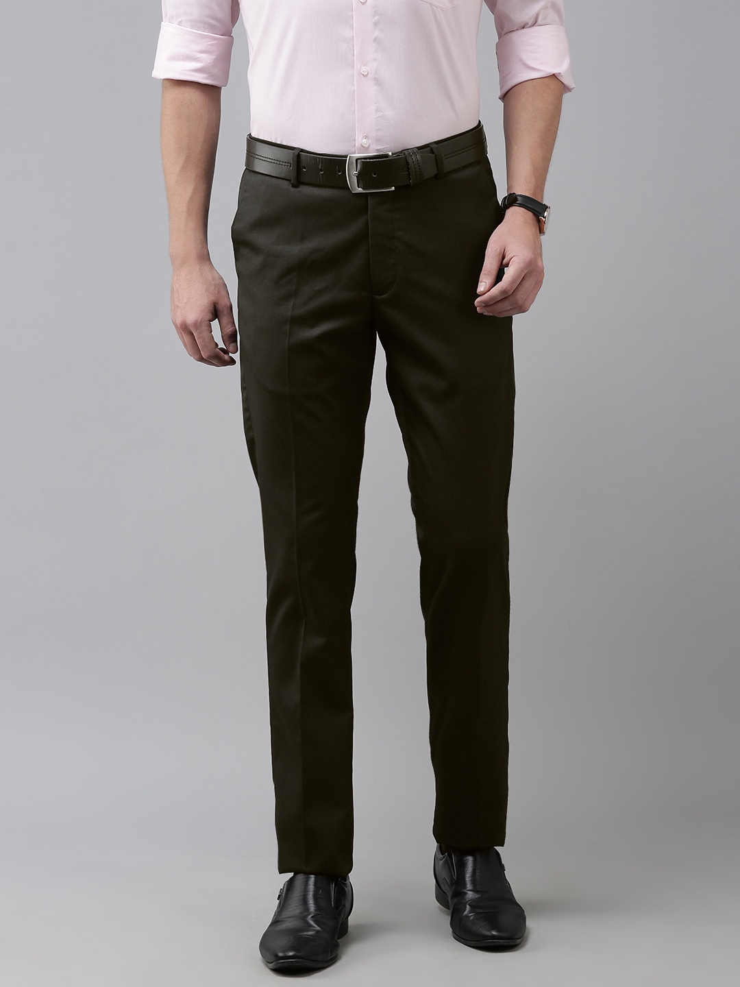 

Arrow Men Black Textured Tailored Fit Formal Trousers