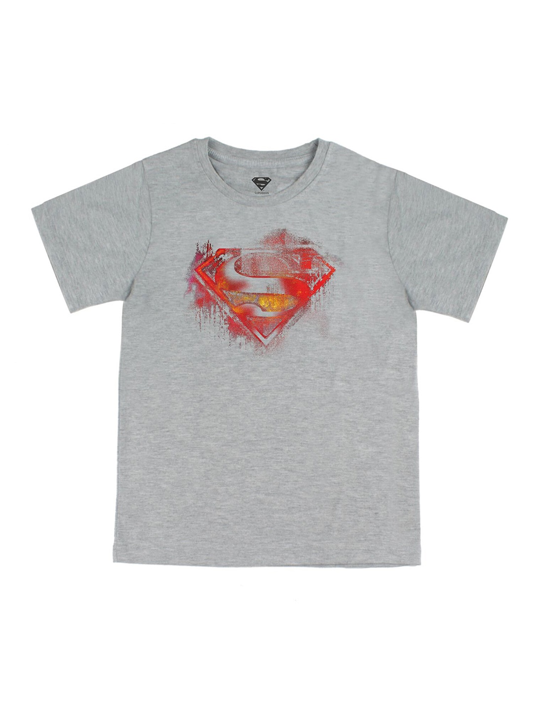 

DC by Wear Your Mind Boys Grey Superman Printed Pure Cotton T-shirt