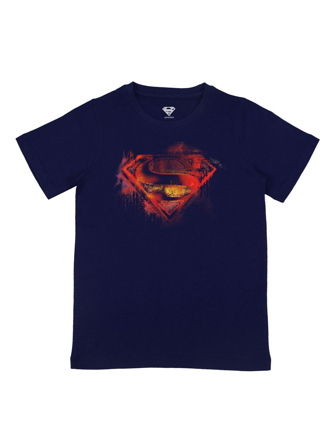 

DC by Wear Your Mind Boys Navy Blue Superman Printed Cotton T-shirt