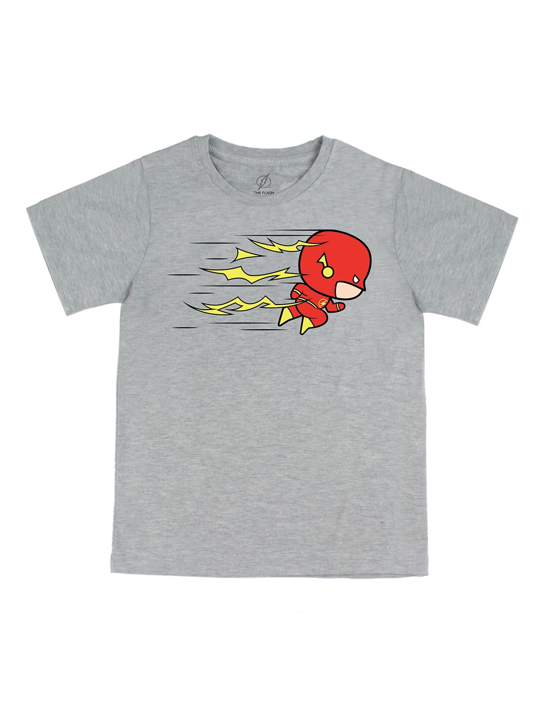 

DC by Wear Your Mind Boys Grey Flash Printed Pure Cotton T-shirt