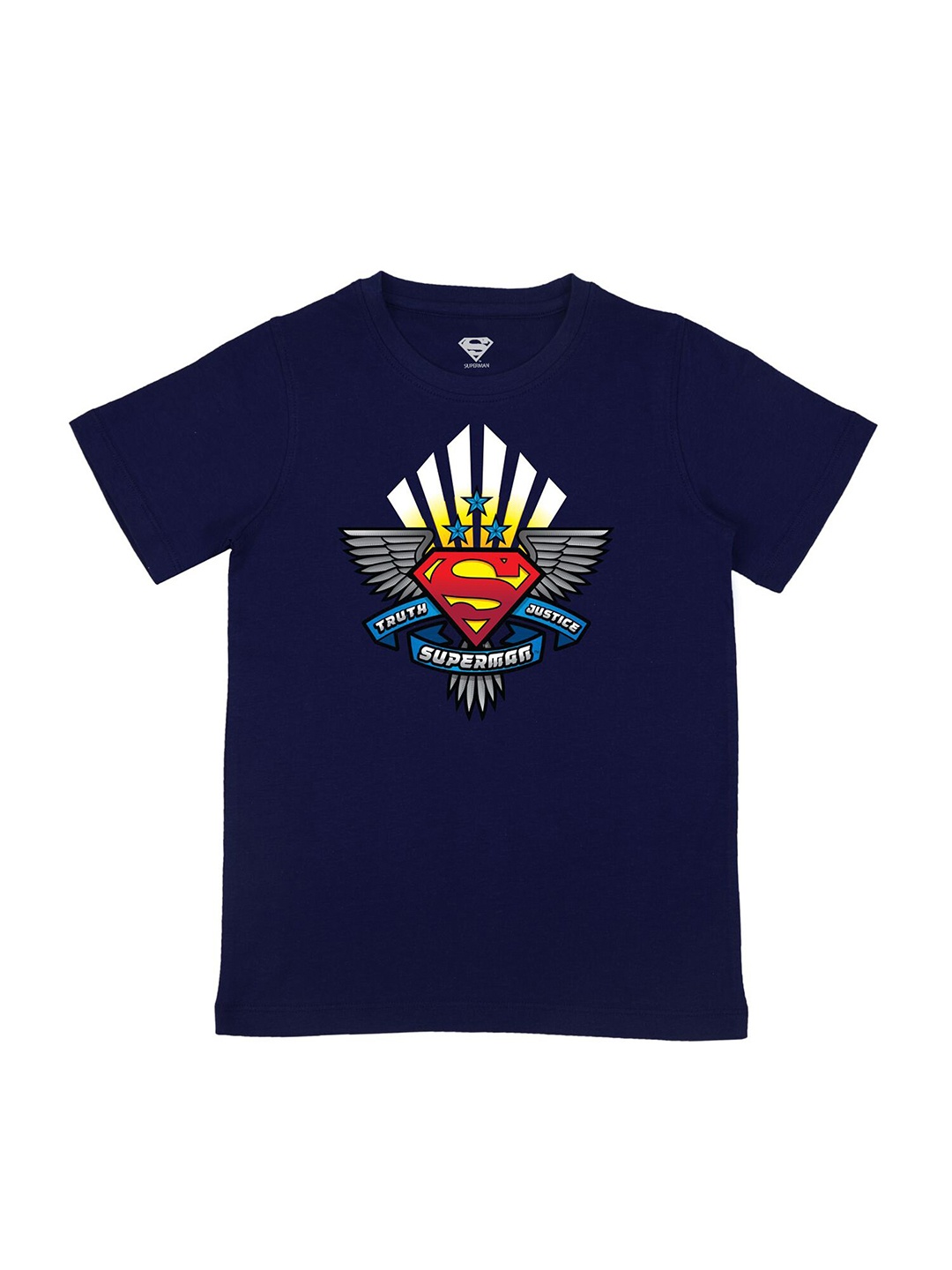 

DC by Wear Your Mind Boys Navy Blue Superman Printed T-shirt