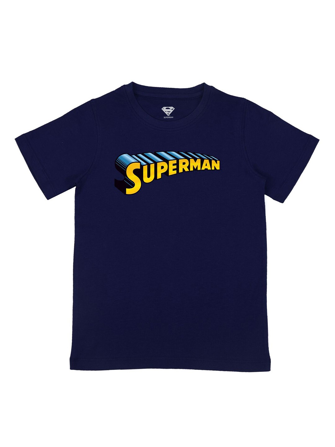 

DC by Wear Your Mind Boys Navy Blue Superman Printed Pure Cotton T-shirt