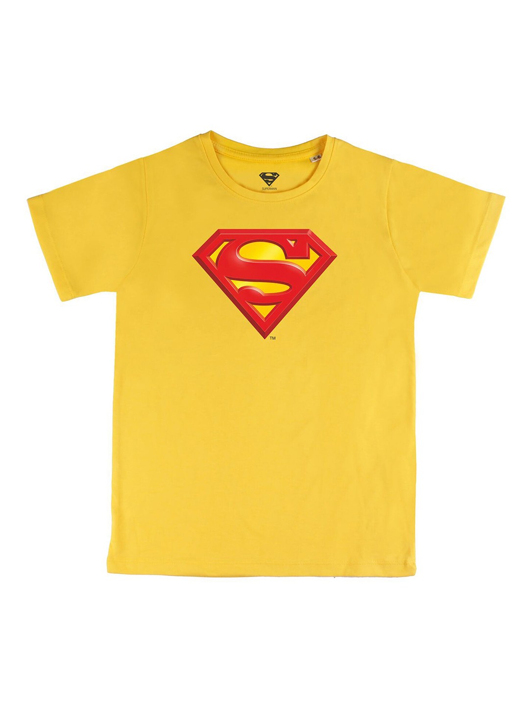 

DC by Wear Your Mind Boys Yellow Superman Printed Pure Cotton T-shirt