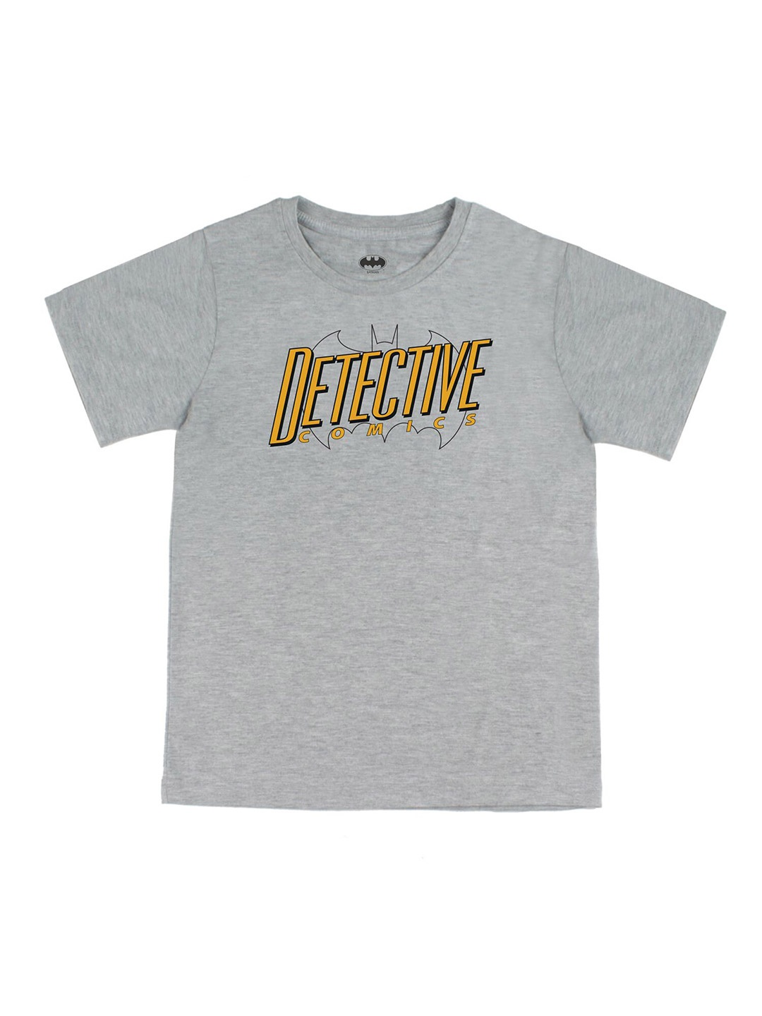 DC by Wear Your Mind Boys Grey Typography Batman Pure Cotton T-shirt