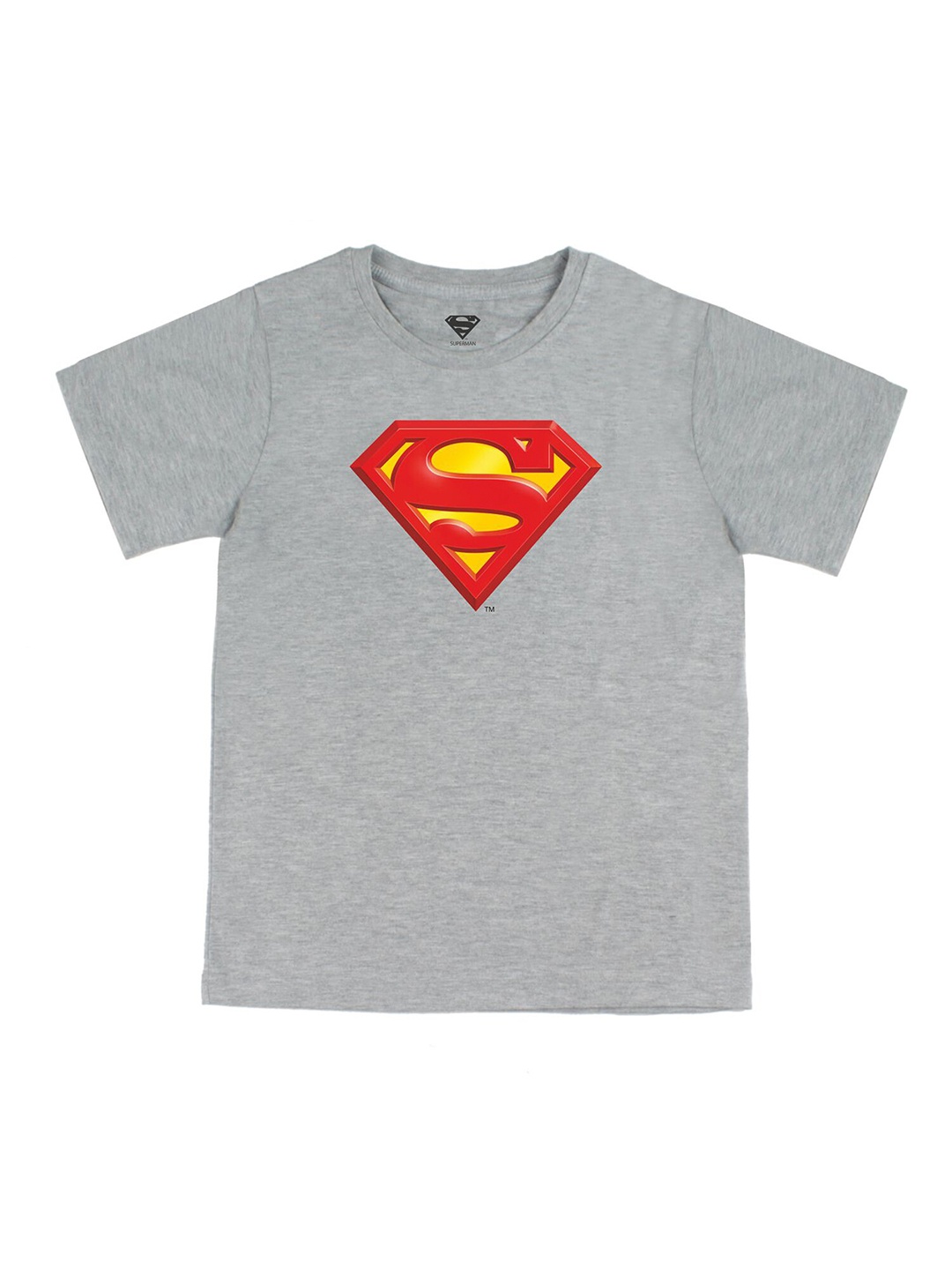 

DC by Wear Your Mind Boys Grey Superman Printed V-Neck Applique T-shirt