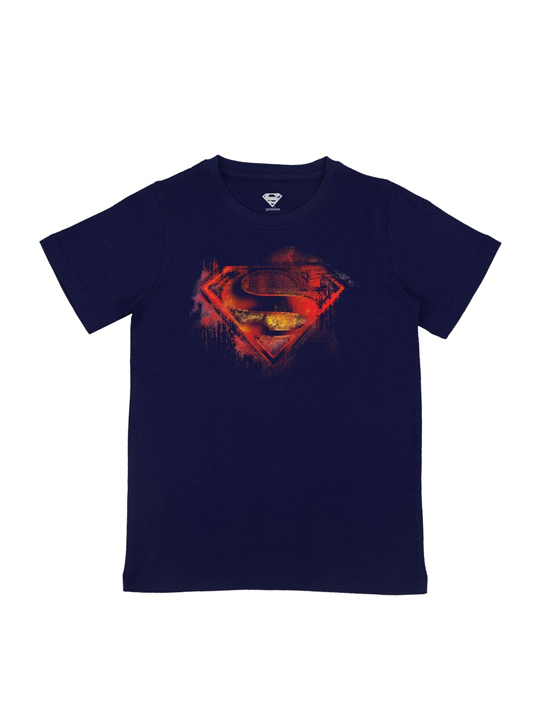 

DC by Wear Your Mind Boys Navy Blue Superman Printed Pure Cotton T-shirt