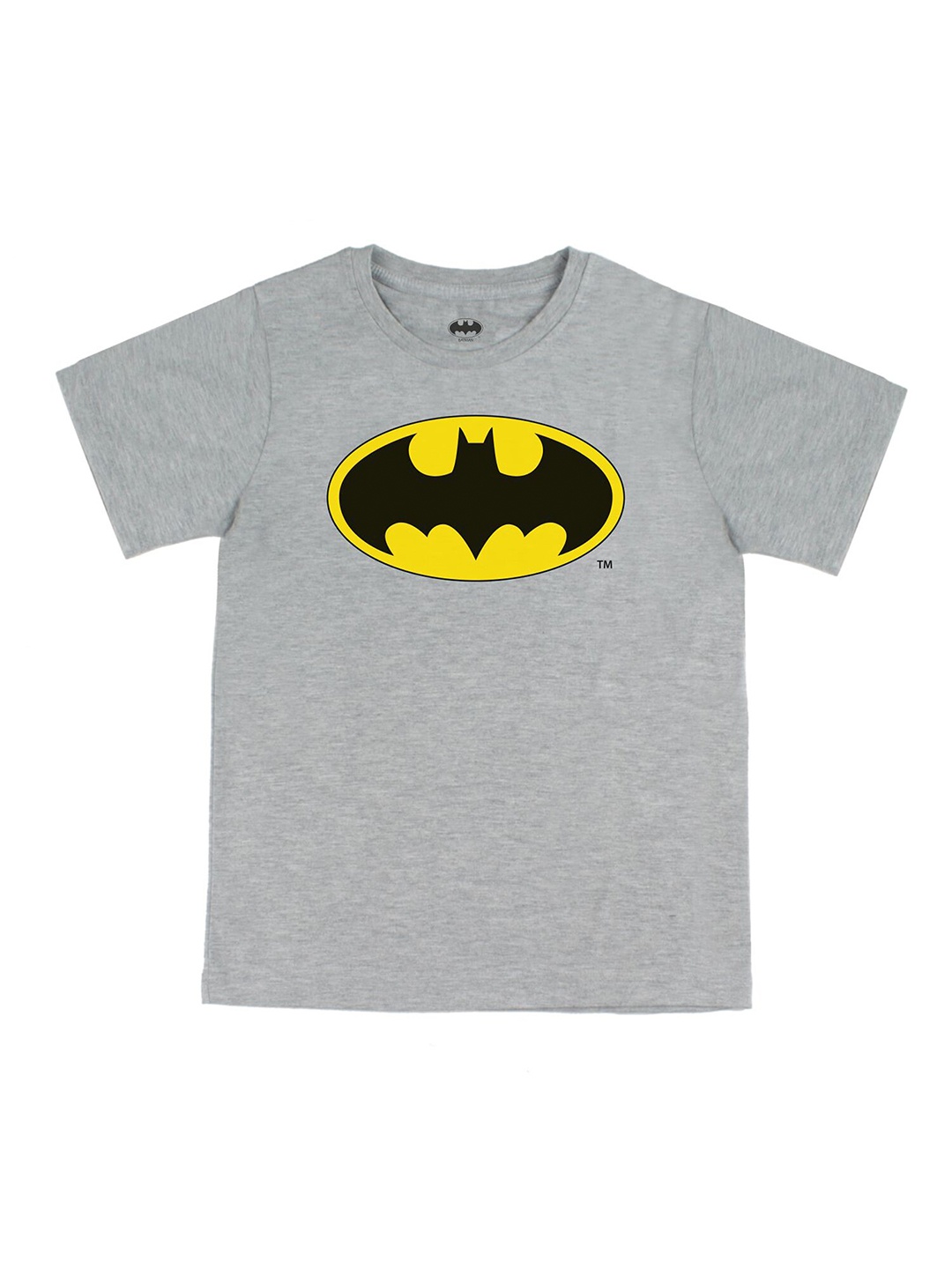 

DC by Wear Your Mind Boys Grey Batman Printed Applique T-shirt