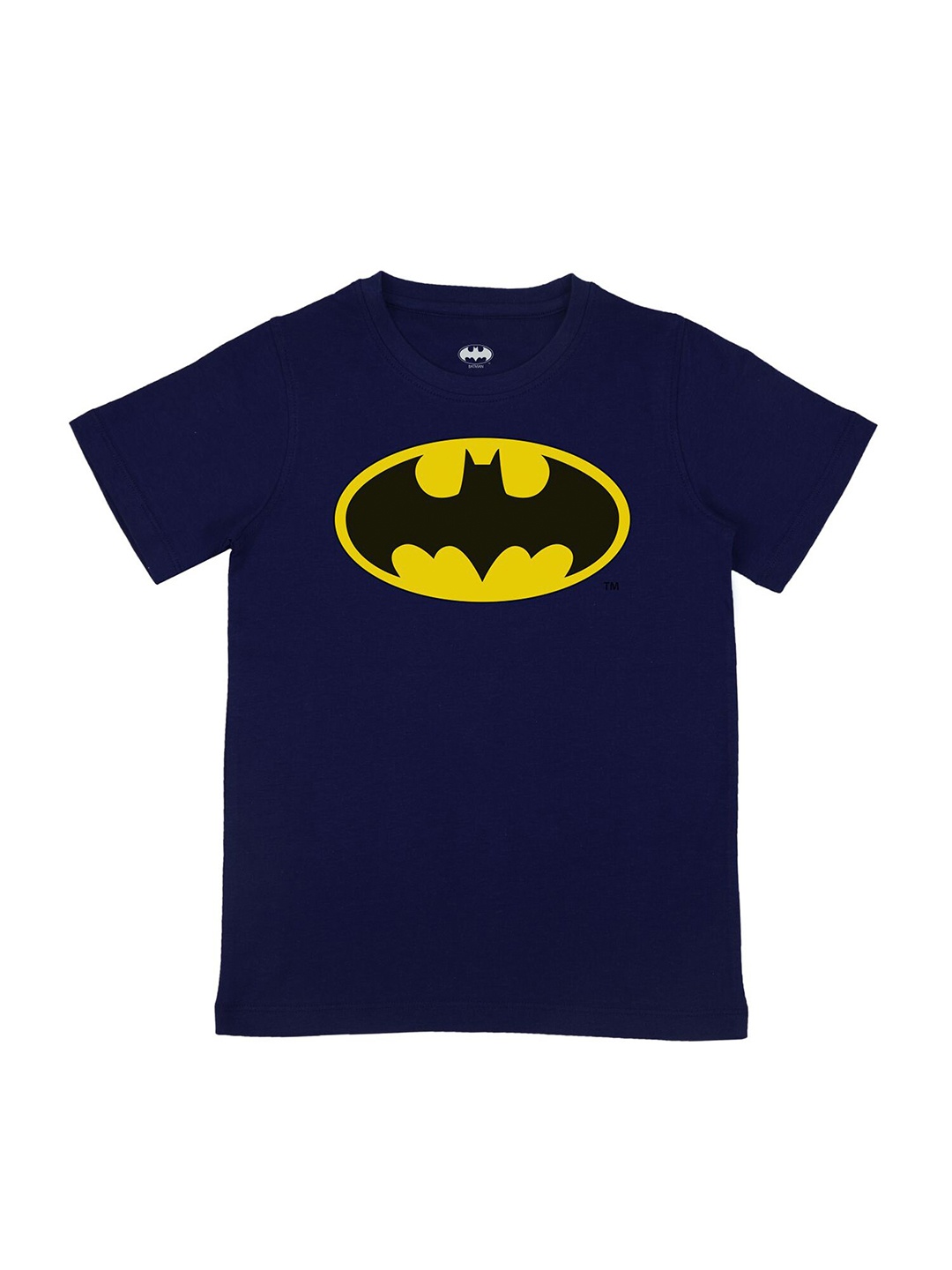 

DC by Wear Your Mind Boys Navy Blue Batman Printed Pure Cotton T-shirt