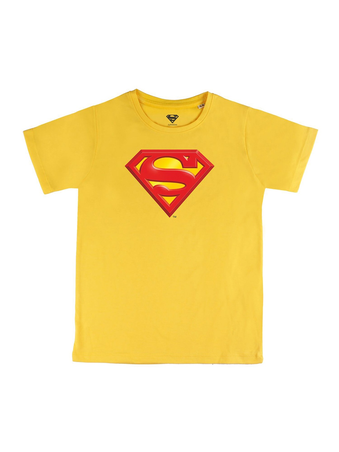 

DC by Wear Your Mind Boys Yellow Superman Printed Pure Cotton T-shirt
