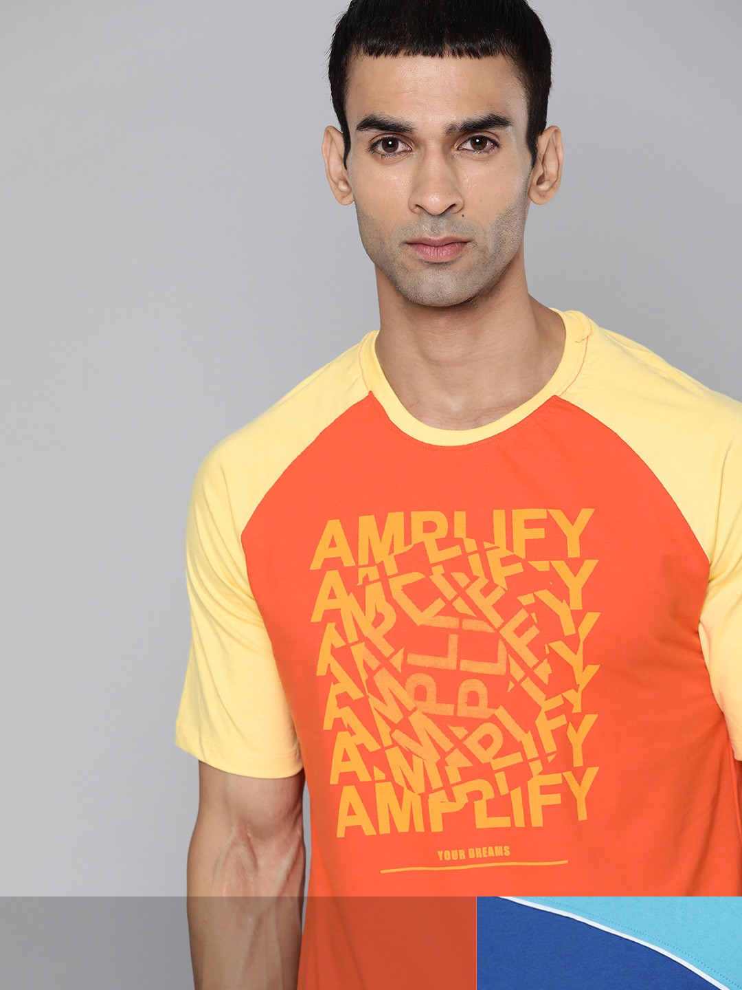 

HRX By Hrithik Roshan Lifestyle Men Pack Of 2 Bio-Wash Tshirt, Blue