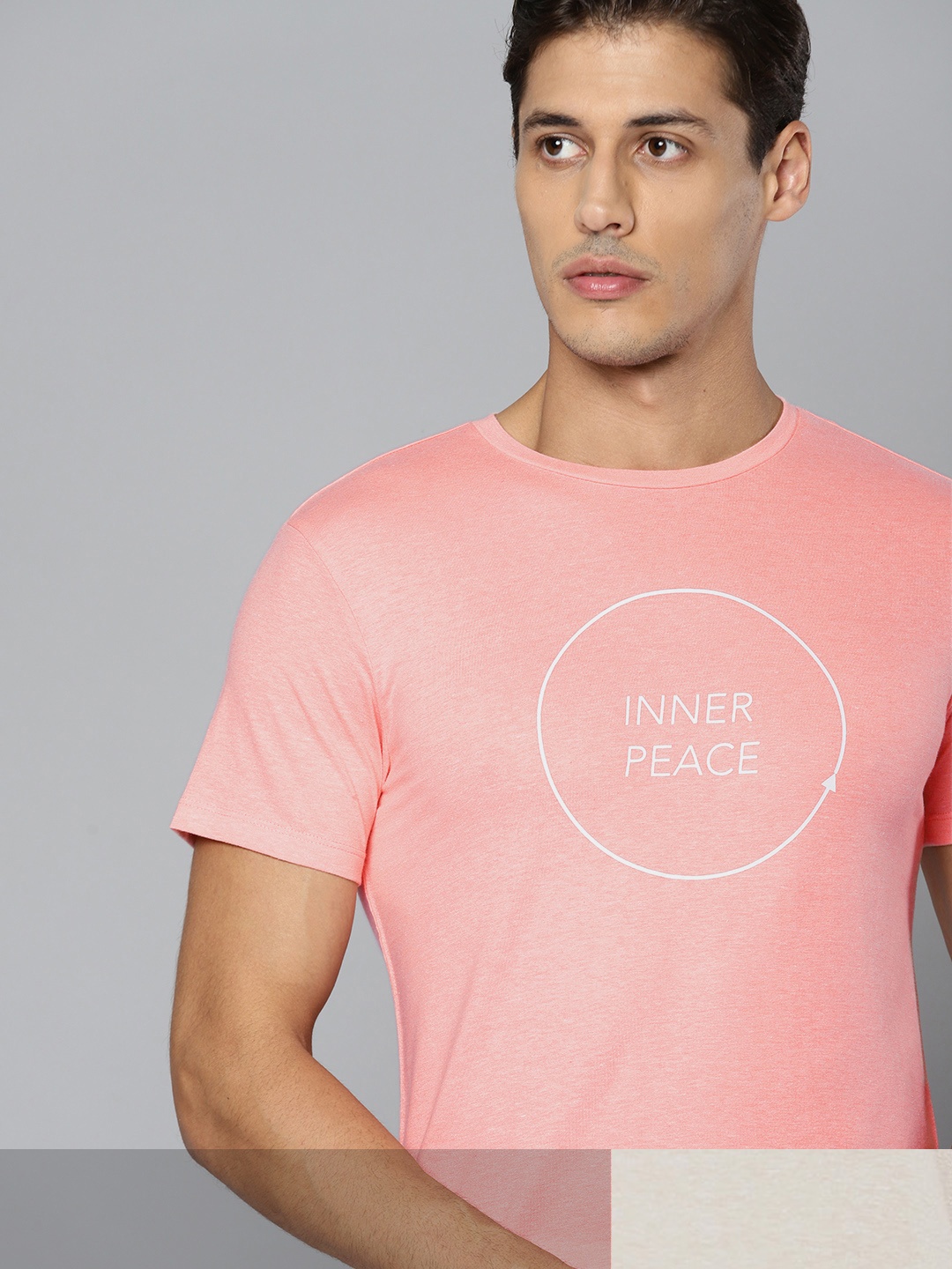 

HRX By Hrithik Roshan Men Pack of 2 Typography Yoga Tshirts, Beige
