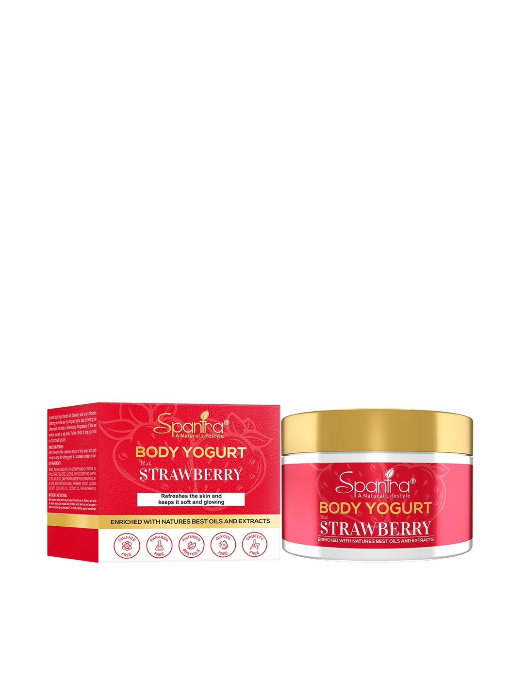 

Spantra Unisex Red Strawberry Body Yogurt, 250gm