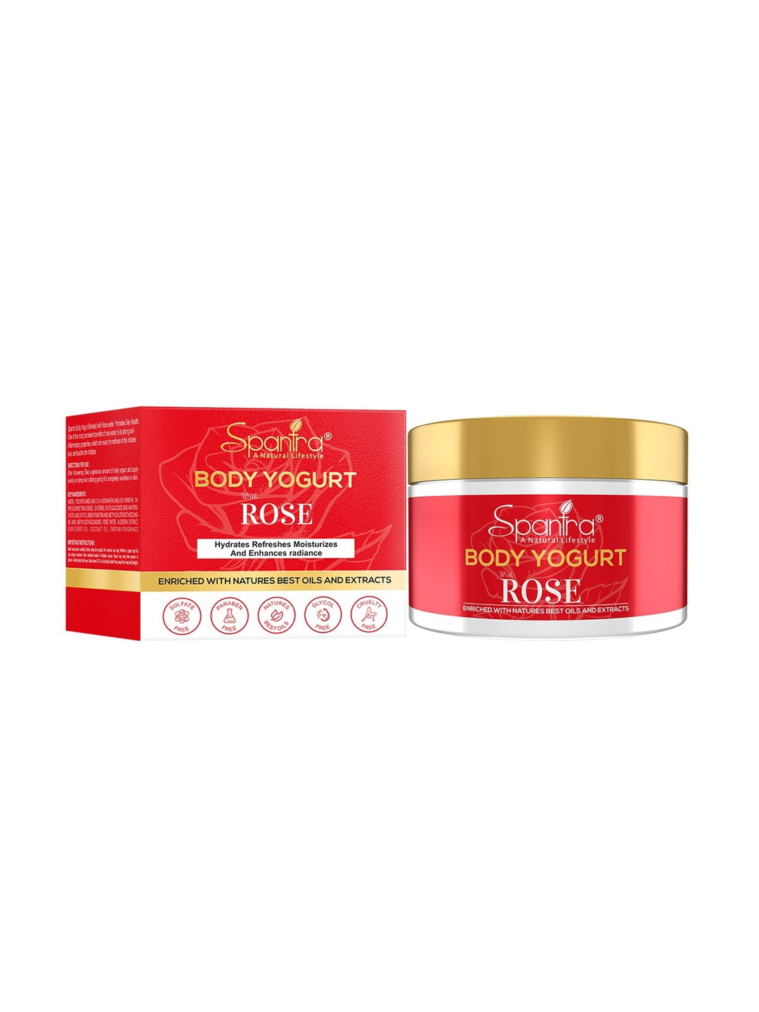

Spantra Rose Body Yogurt - 250gm, Red