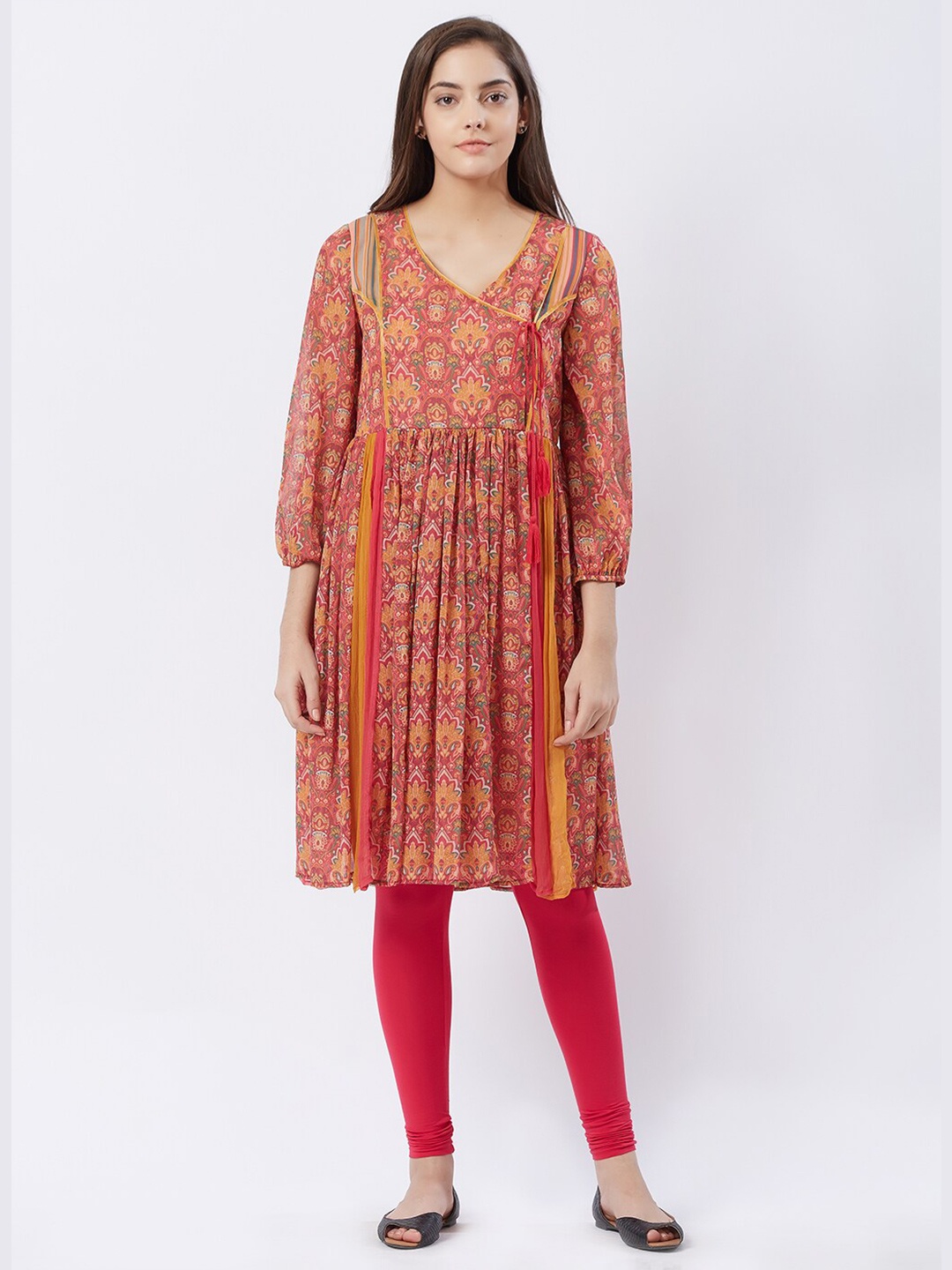 

Fusion Beats Women Pink Printed Flared Kurta