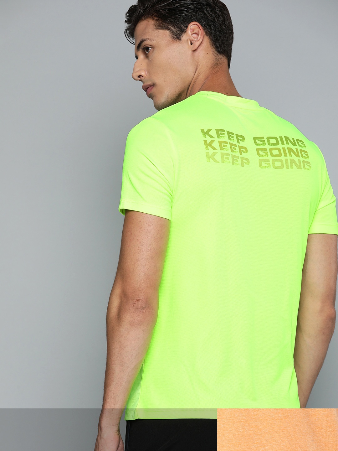 

HRX By Hrithik Roshan Men Multi Pack of 2 Rapid-Dry Typography T-shirt, Peach
