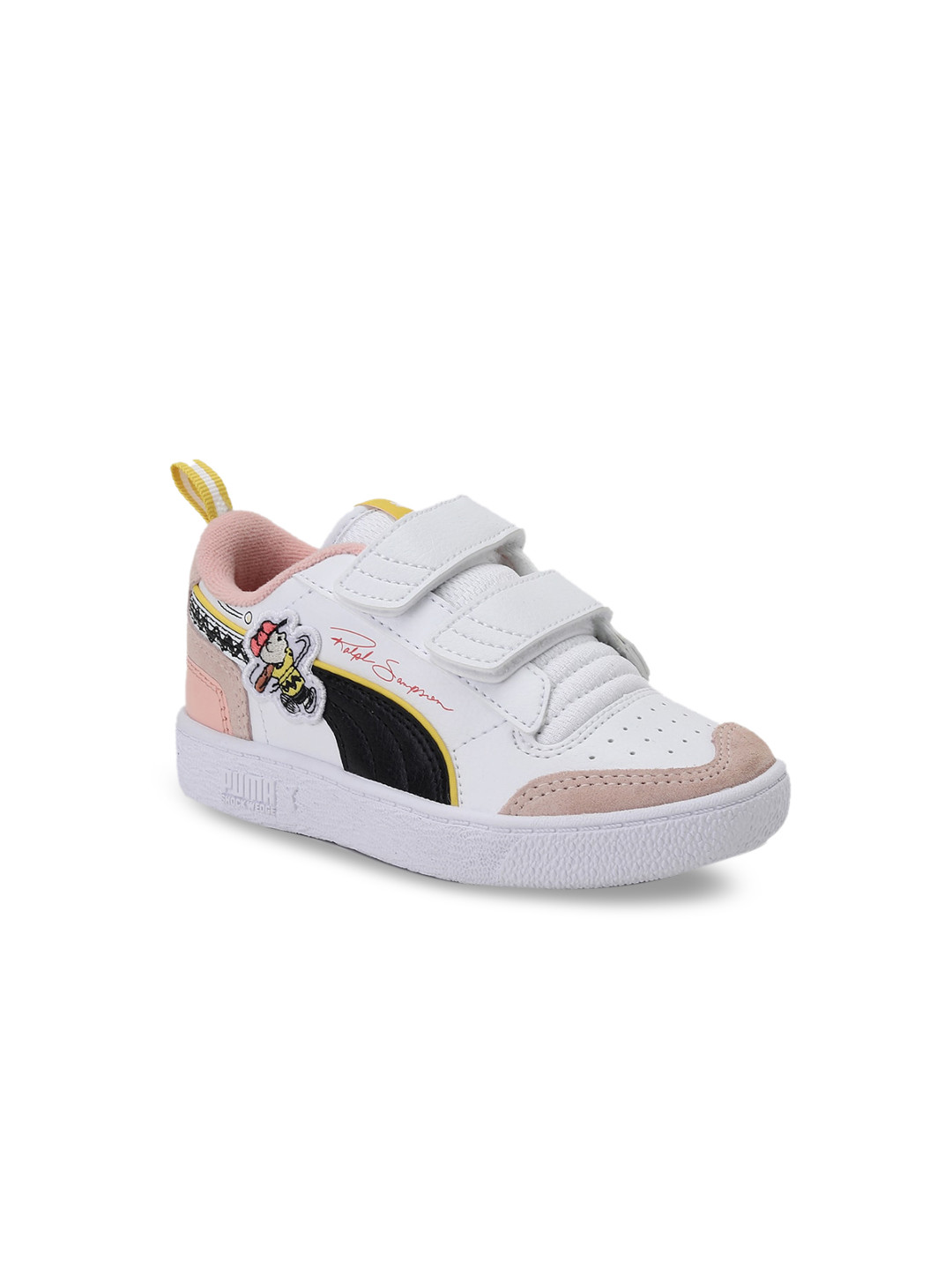 

Puma Unisex Kids White & Black Colourblocked Sneakers