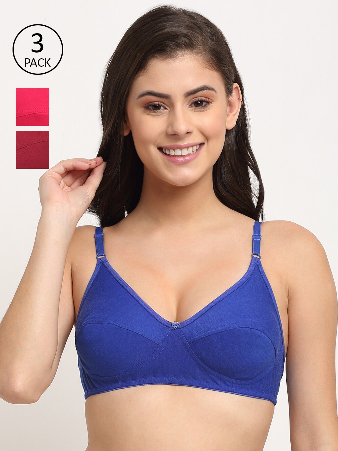 

Friskers Orange & Blue Pack of 3 Bras