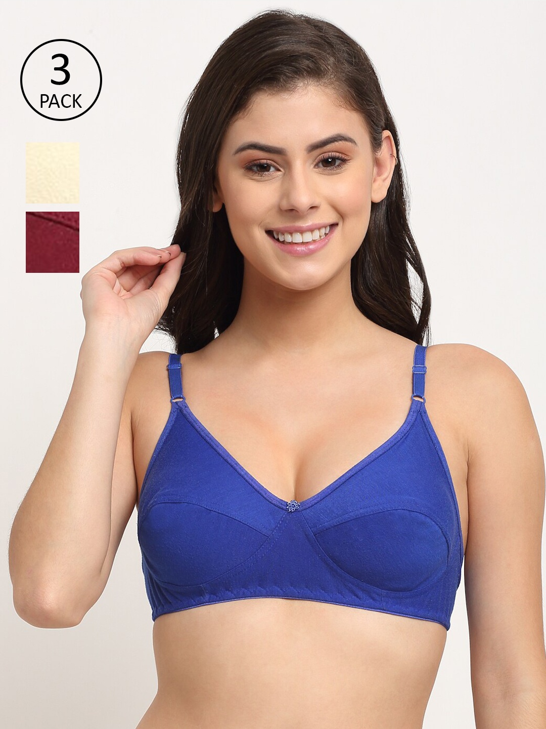 

Friskers Pack of 3 Bra Non Padded, Beige