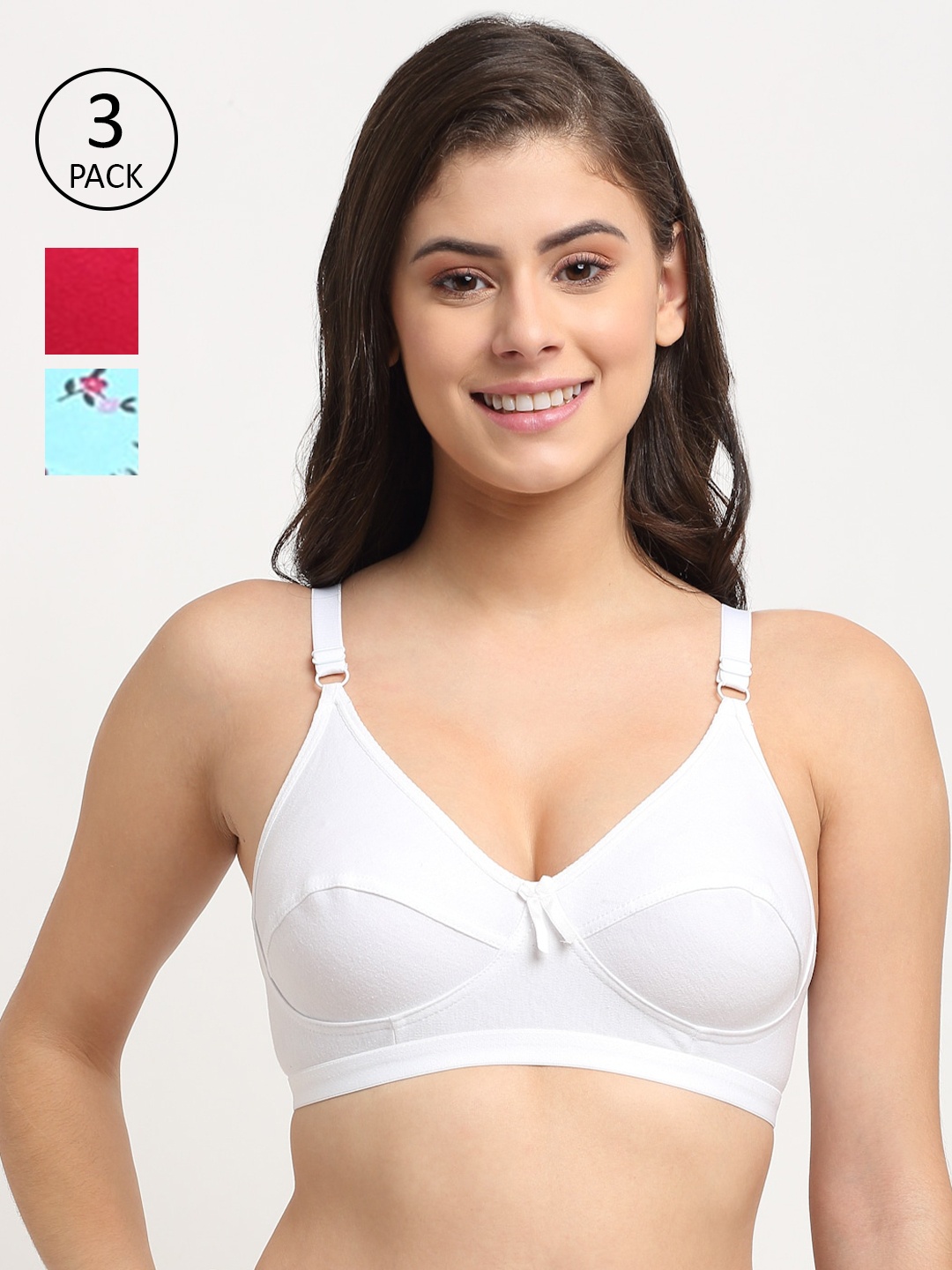 

Friskers Pack Of 3 Balconette Bra, Orange