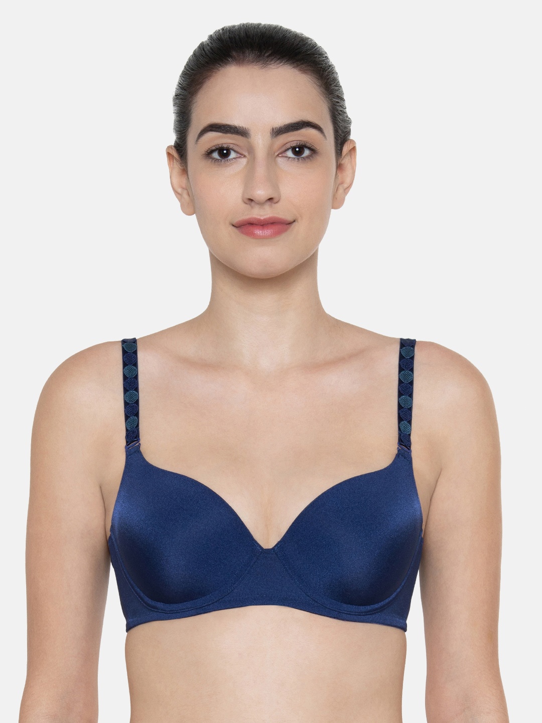 

Triumph Fancy T-Shirt Bra Invisible Wired Padded Medium Coverage and Shapely Support Bra, Blue