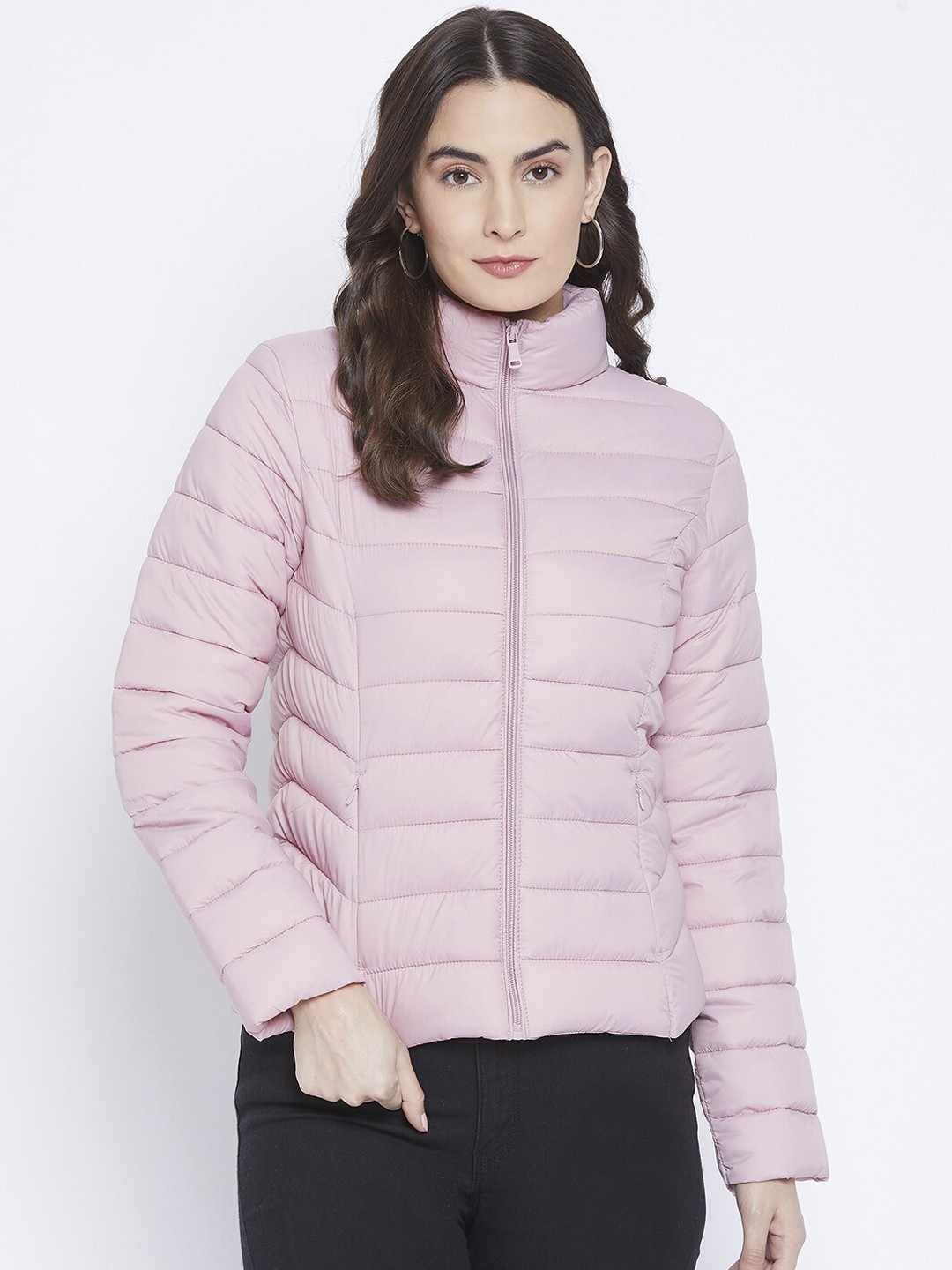 

Madame Women Pink Lightweight Longline Puffer Jacket
