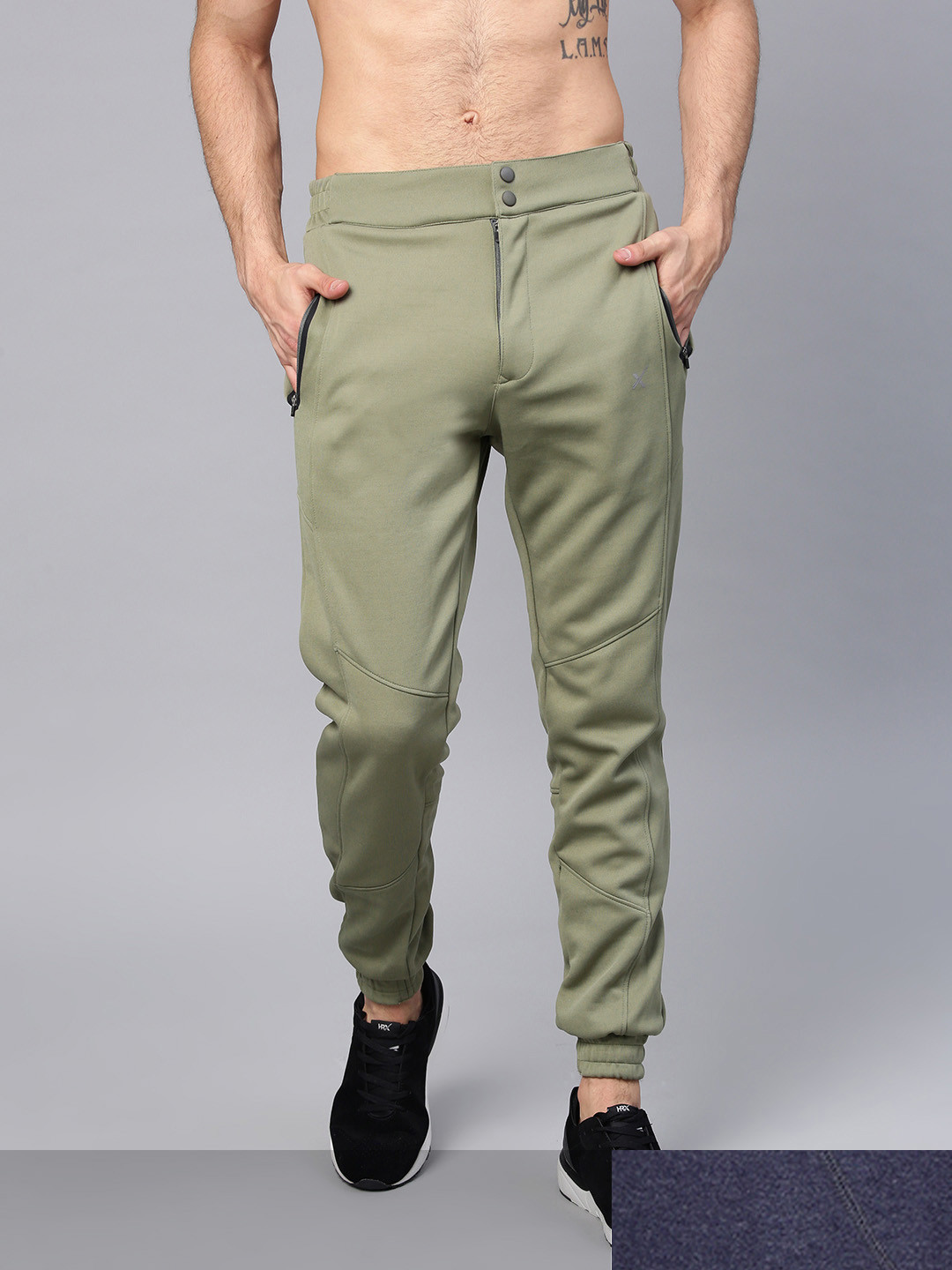 

HRX by Hrithik Roshan Men Pack Of 2 Joggers, Olive