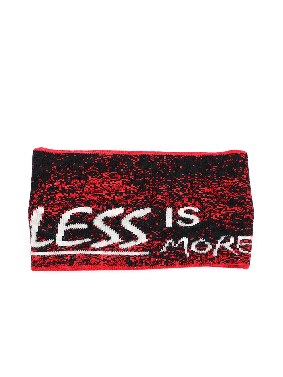 

Bharatasya Men Red & Black Self Design Woolen Headband