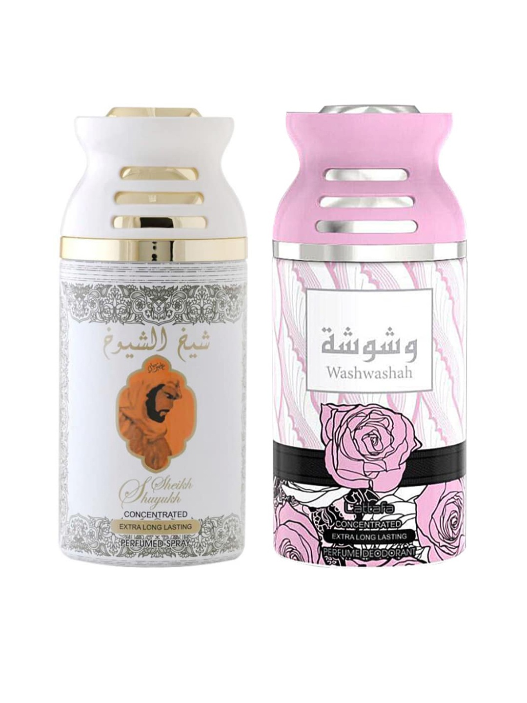 

Lattafa Pack of 2 Washwashah Perfumed Deodorant Body Spray, 250ml, White