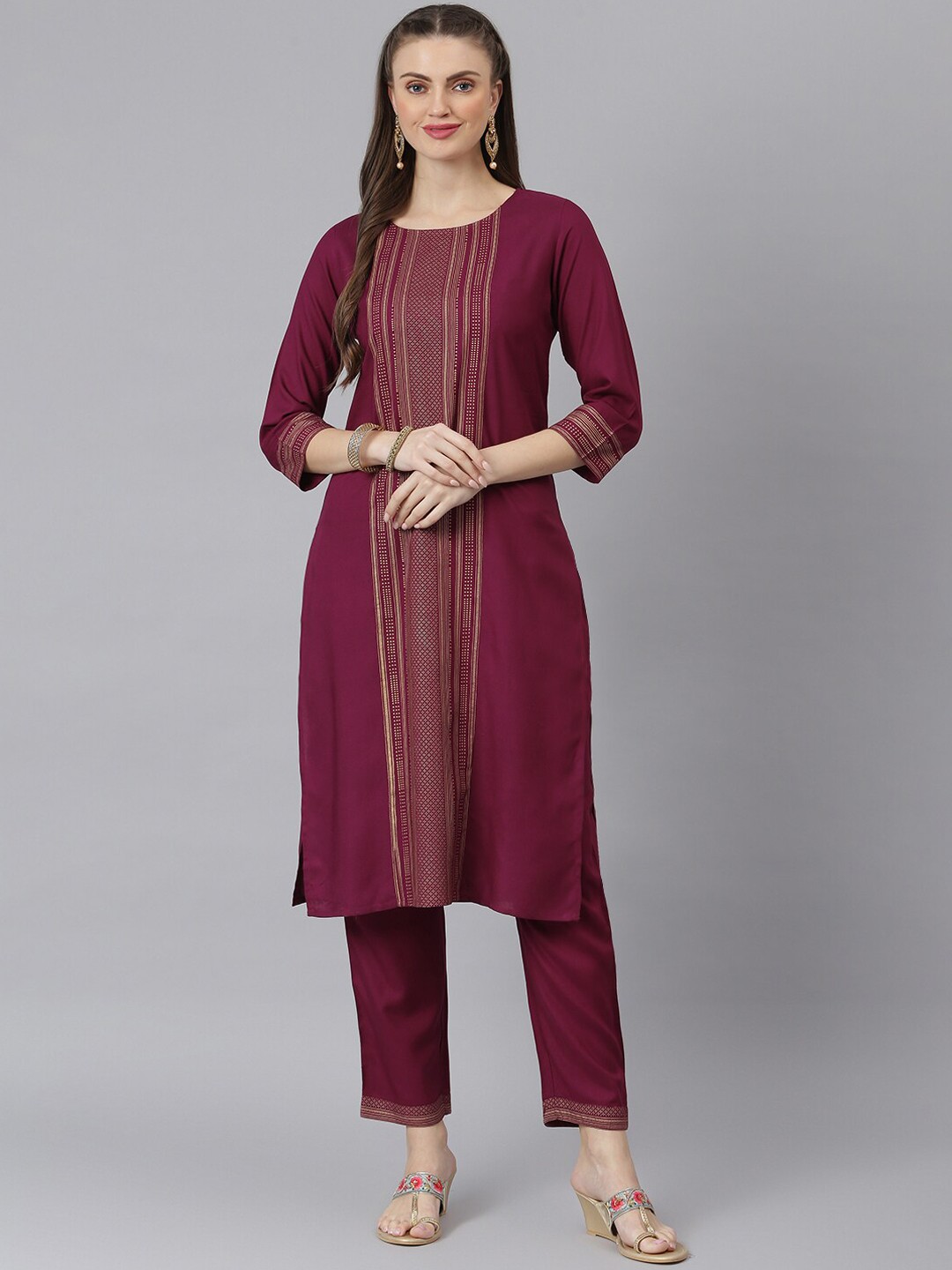 

Stylum Women Purple Kurta with Trousers