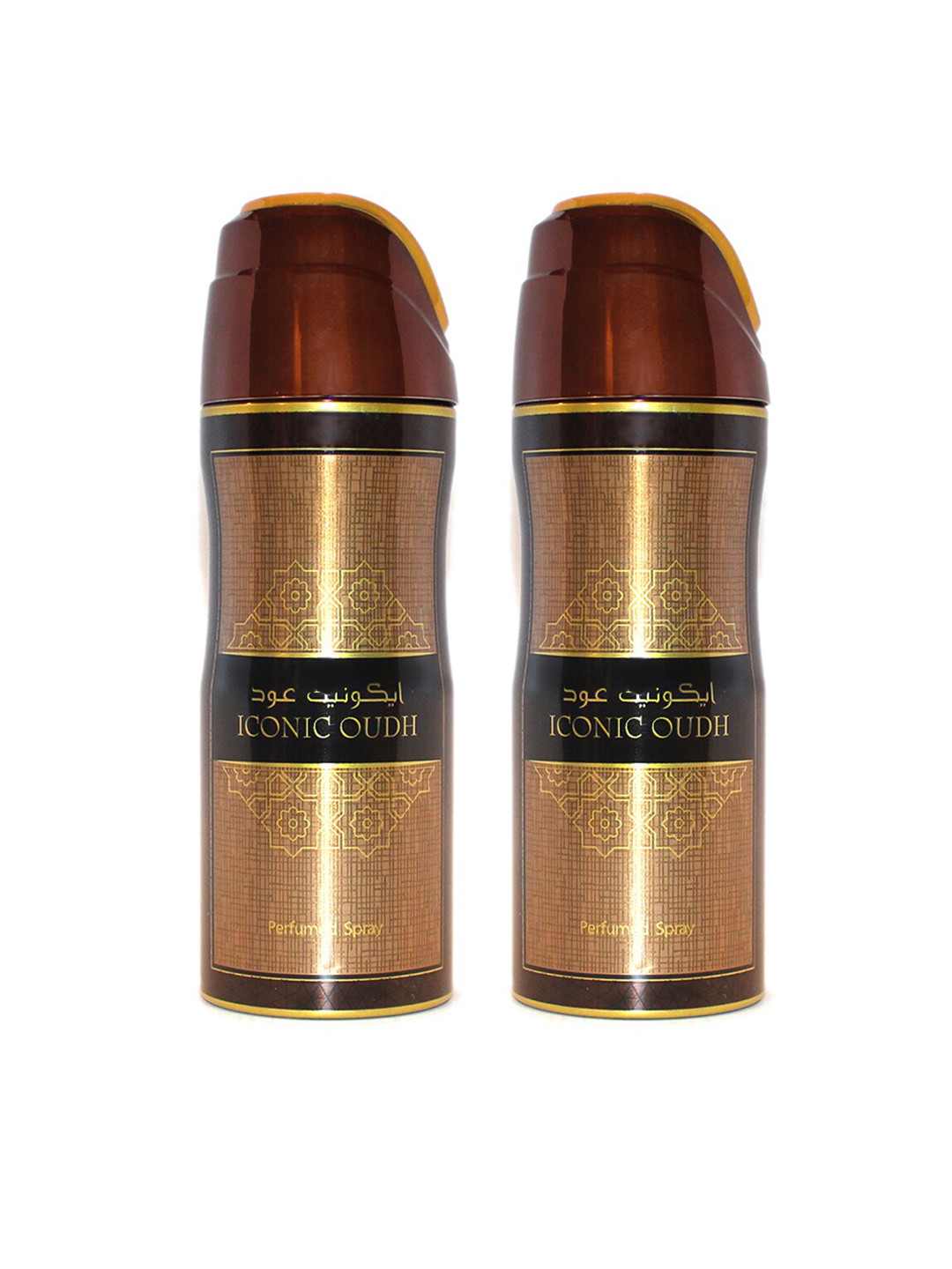 

Lattafa Pack Of 2 Iconic Oud Perfumed Deodorant Spray 200ml, Brown