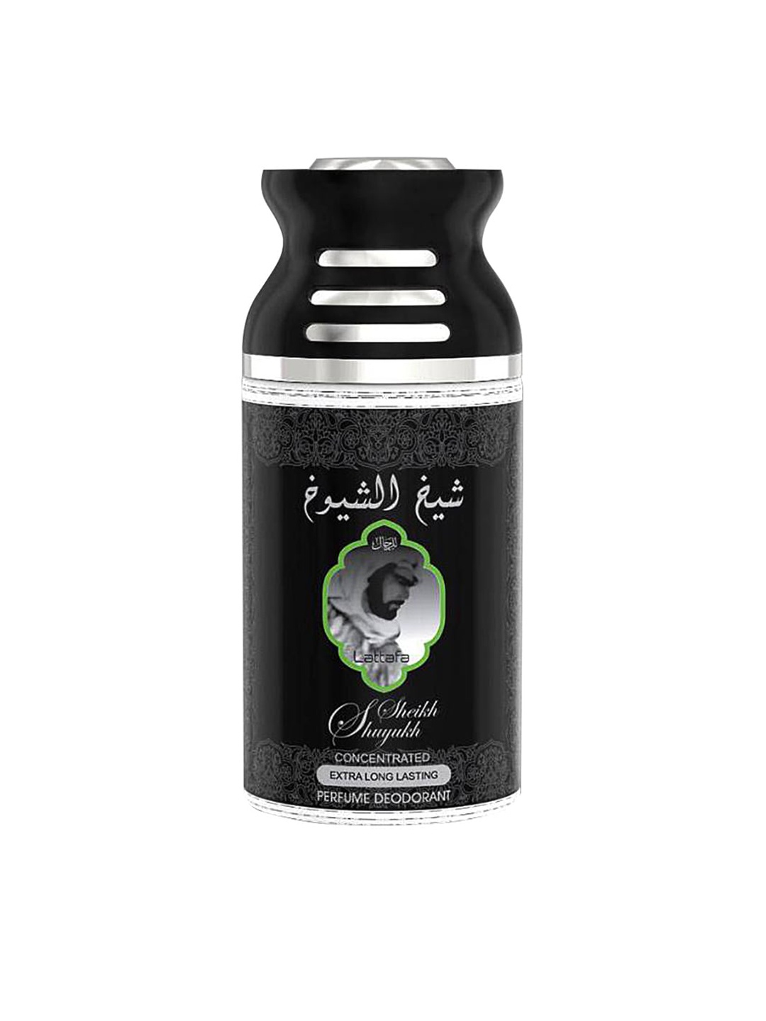 

Lattafa Sheikh Al Shuyukh Long Lasting Perfumed Deodorant Spray 250 ml, Black