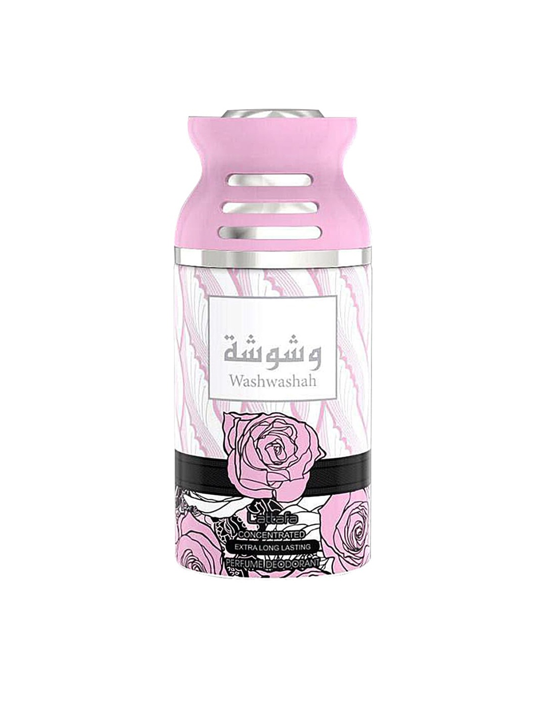 

Lattafa Unisex Washwashah Imported Long Lasting Perfumed Deodorant Spray -250 ml, Pink